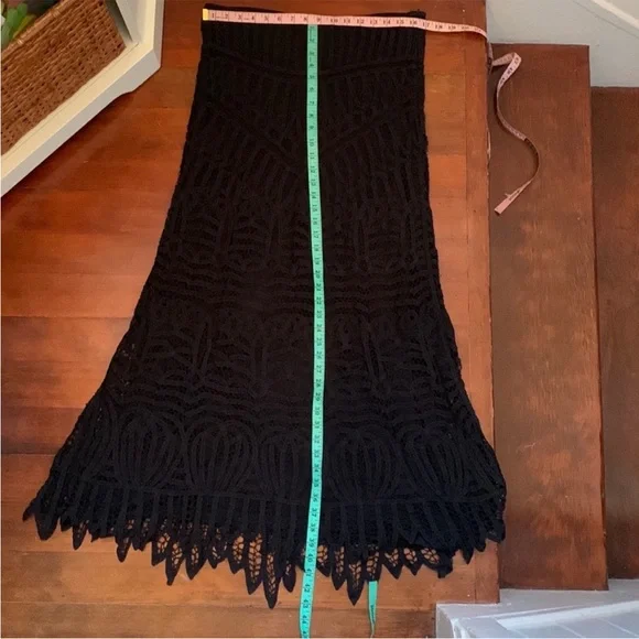NWT Twelfth Street By Cynthia Vincent Lace Maxi Skirt/Dress in Black